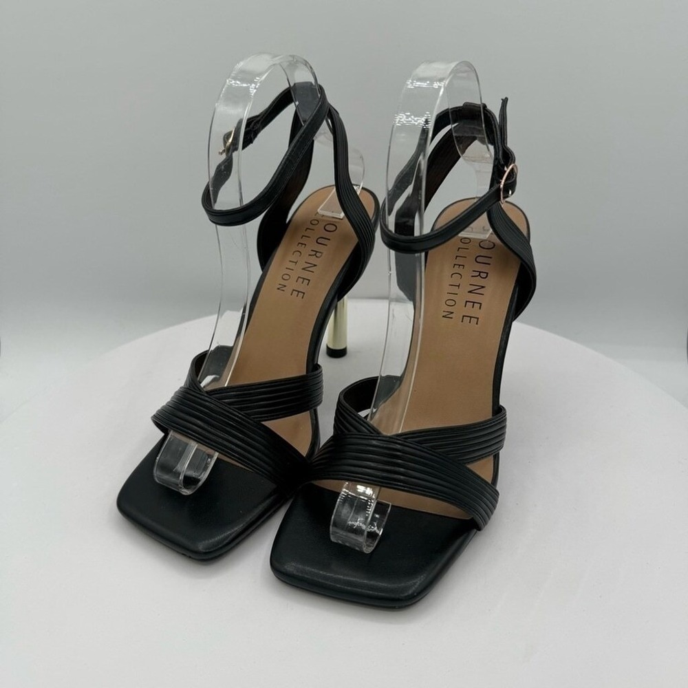 JOURNEE‎ ANNETT WOMENS SHOES W/ GOLD ACCENT HEELS SIZE 8 CLR BLACK/GOLD NWT